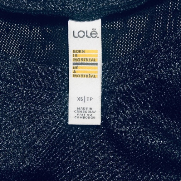Lole Dark Gray Dolman Sparkle Mesh Top XS - Picture 6 of 12